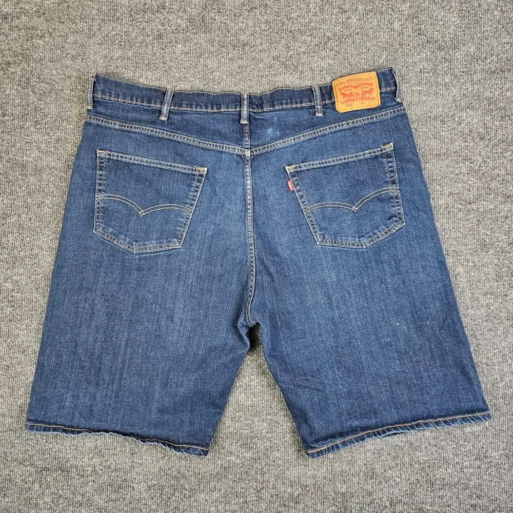 Levi's 569 Denim Jean Shorts Men's 44 Jorts Loose‎ Straight Baggy Dark Wash Blue